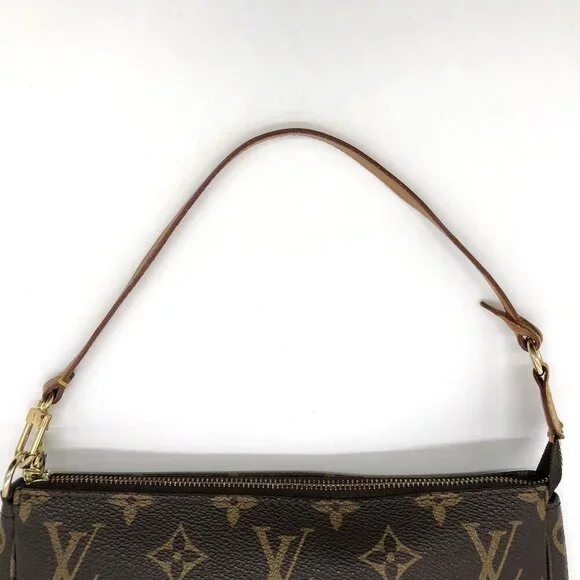 LOUIS VUITTON Authentic Brown Monogram Leather Pochette Mini Bag - Picture 6 of 10